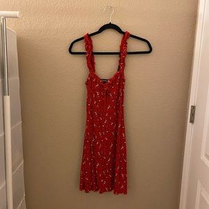 Red floral dress